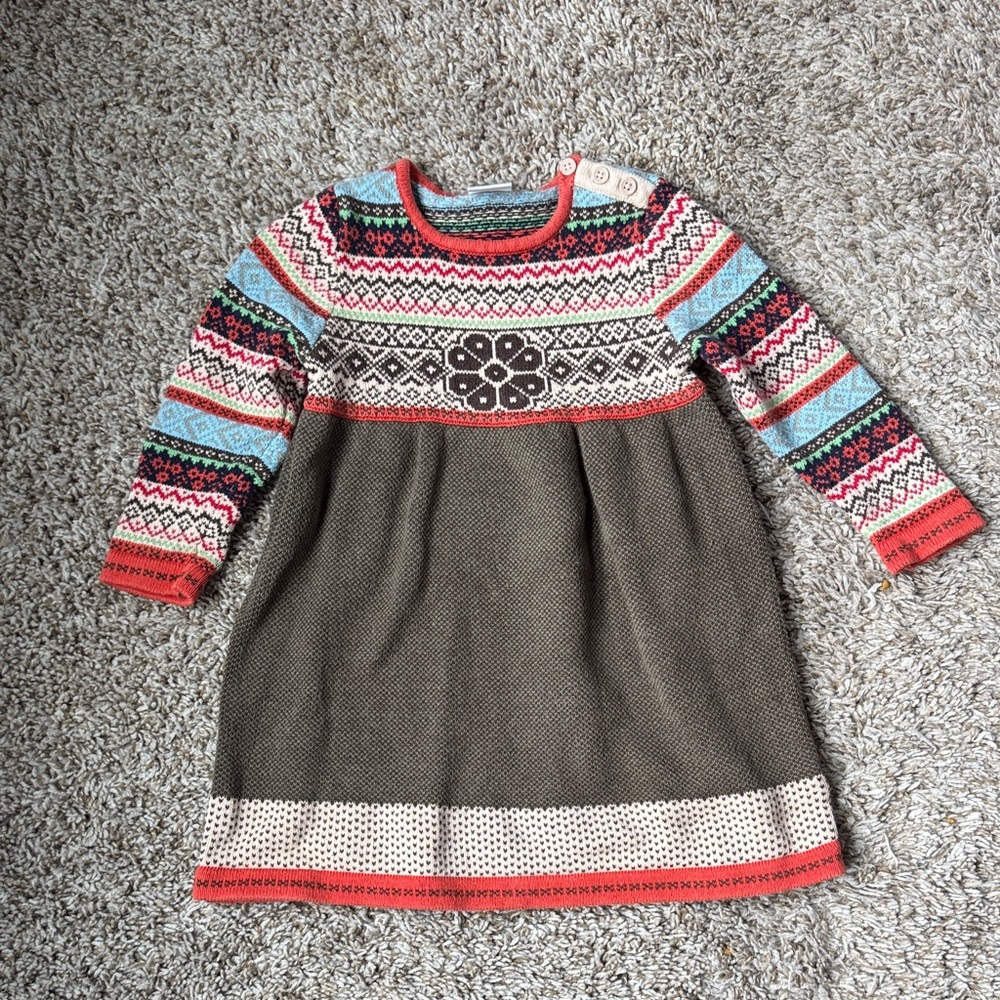 Hanna Andersson Colorful Patterned Knit Dress